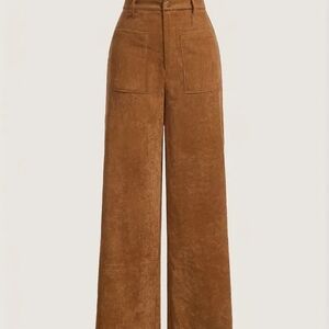 High-Waisted Tan Wide-Leg Pants